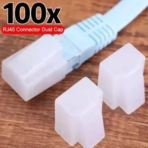100/10Pcs RJ45 커넥터 먼지 커버 보호기 이더넷 케이블 플러그 CAT7 용 보호 케이스 캡 방진