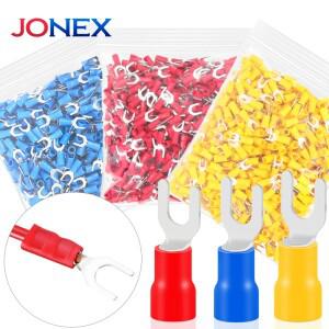 500PCS 포크 크림프 단자 전기 와이어 커넥터 M4/M5/M6 U형 절연 스페이드 러그,  접합 케이블 연결용