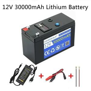 12V 리튬 배터리 30Ah 18650 충전식 팩, 태양광 에너지 전기차 LED 조명용