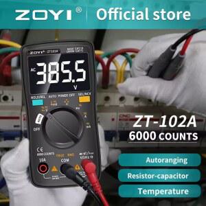 ZOYI 디지털 멀티미터 6000 카운트 실제 유효 값 다기능 전압계 ZT-102A 시리즈 휴대용 도구 테스터