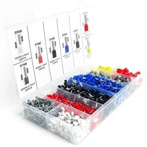 200-1900Pcs E0508/E7508/E1008 압착 단자 | 전기 배선 및 산업용 사전 절연 링 커넥터