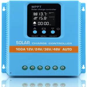 업그레이드된 100A MPPT 태양광 충전 컨트롤러 12V 24V 36V 48V LCD 디스플레이 배터리 인텔리전트