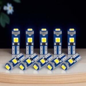 10Pcs 12V CANBUS T5 58 74 286W 1 2W 슈퍼 밝은 3030 SMD LED 웨지 라이트 자동차 대시 보드 계기판 패널