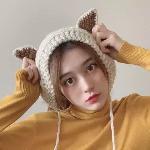 큐티 니트 귀도리 여성 겨울 방울귀도리
