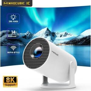 Magcubic 프로젝터 HY300 Pro 8K 안드로이드 14 듀얼 Wifi6 290ANSI 올위너 H726 BT5.4 1080P 1280x720P 홈
