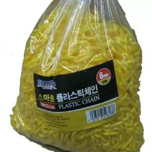 (다올)출입금지 플라스틱체인 사슬체인 8x50m 황색(봉지)