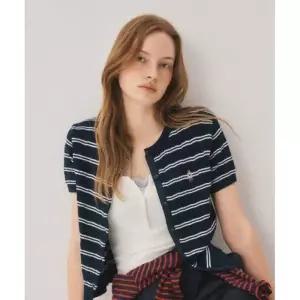 후아유 WHOAU Steve R-neck Cable Short Sleeve Cardigan WHCKG2412F 128621