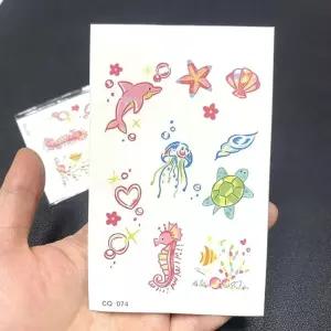 여름 패션 타투 바다 해변 물고기 돌고래 판박이 스티커 모음