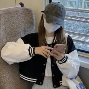 여성 세미크롭 야구점퍼 데일리 긴팔 가을 간절기 아우터 캐주얼 패션 잠바