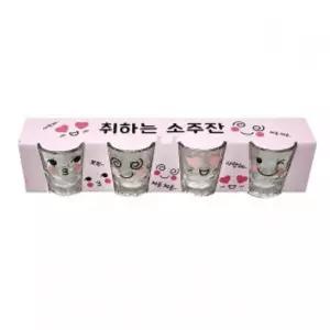 취하는 소주잔 글라스 술잔 사케잔 양주잔 유리잔 4P