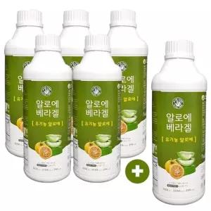 바른팜스 거제 농장 알로에베라겔 1050ml 5병+1병 알로에음료