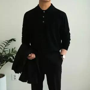 [하프클럽/맨즈북]보풀방지 캐시미어 남성 긴팔카라니트 워셔블 봄 가을 회사코디