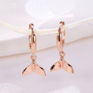 14K 고래꼬리 딸랑이 원터치 귀걸이 한쌍 PNE41637