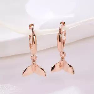 14K 고래꼬리 딸랑이 원터치 귀걸이 한쌍 PNE41637