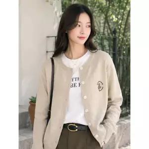 [무료배송][귈림] 테디베어 자수 R넥 니트 가디건(G5FCD042P)