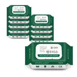 세균닦는 숨 행주티슈 캡형 70매 10팩 만족도99% 일회용 인덕션 가스레인지 식탁 싱크대 청소 99.9 항균효