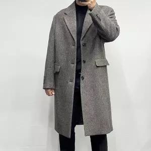 [바쏘옴므]25FW헤링본 캐시미어혼방 오버핏 롱코트WSZ4-CJ25-ABR