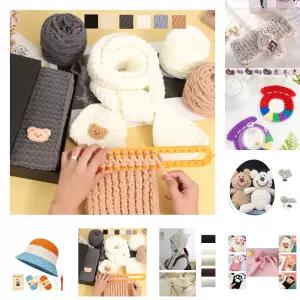 DIY 초보자 목도리 스카프 키트 수제 만들기 선물/초등/학교/수업/뜨개실/뜨개질/코바늘/뜨기/세트/손뜨게