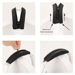 Anker Soundcore Space Q45 헤드폰 액세서리 용 부드러운 실리콘 밴드 커버 지퍼가있는 내구성 빔 보호 장