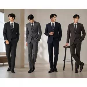 [지이크](의정부점)F/W시즌 울 혼방 4컬러 데일리 스판 정장 4종 택1 (PLJAX0000)