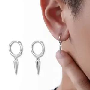 남성 후프 드롭 귀걸이 심플 펜던트 패션 포인트