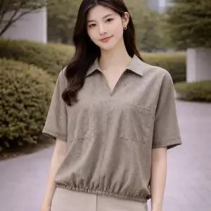 [지고트](의정부점)JS5E0BL511[아웃 포켓 스트링 셔츠 블라우스]