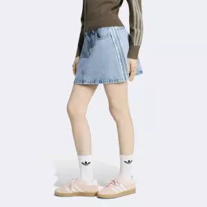 [스타필드 수원 ABC마트] 3-스트라이프 미드라이즈 데님 스커트 (KQ6487)