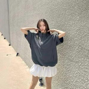 내셔널지오그래픽 행사아델리 경량 우븐 스트레치 스탠드넥 반팔 아노락 N