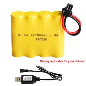 4.8V 700mAh AA NI-CD 충전식 배터리 팩  SM 커넥터가 있는