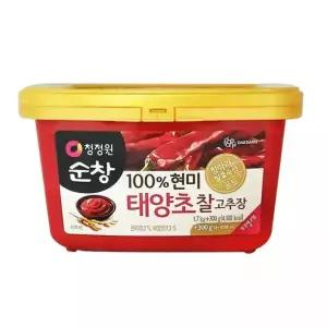 청정원순창 100% 현미 태양초 찰고추장 2kg(1.7kg+300g) x 2개