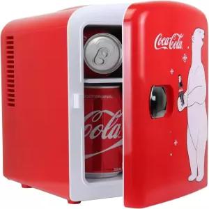 코카콜라 12V 휴대용 4L 쿨러/워머 AC/DC 전원 코드 포함 컴팩트 여행용 스피커 및 개인용 미니 냉장고