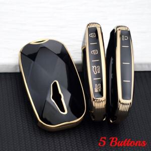 5버튼 TPU 자동차 키 케이스 커버 (제네시스 G80 2023 G70 G90 G90RS4 GV60 쉘 폴딩키 액세서리)