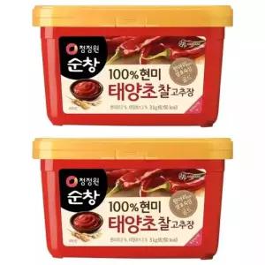 청정원순창 태양초 고추장 100% 현미 태양초 찰고추장 3kg 2개
