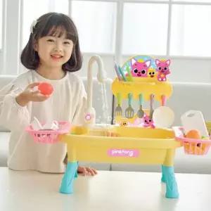 핑크퐁 설거지놀이 싱크대 주방놀이 물이나오는 자동으로