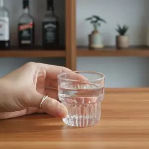 스택 글라스 위스키 잔 홈바 샷잔 80ml 투명 유리 소주잔