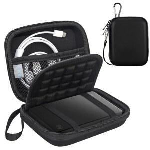 세게이트 휴대용 외장 하드 드라이브용 LACDO 드라이브 케이스 | 도시바 CANVIO BASICS / FLEX WD ELEMENTS MY PASSPORT 1TB 2TB 4TB 5TB 6TB 2.5인치 HDD EVA 충격 방지 여행용 케이스 블랙
