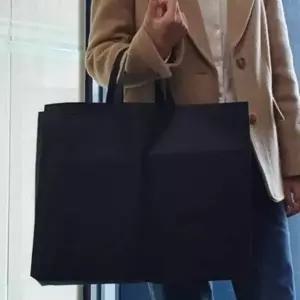 [제이큐]부직포 가로쇼핑백 블랙 대 부직포가방 선물가방