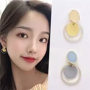 여성 드롭 귀걸이 원형 귀걸이 달랑이 데일리 세련된 볼드 심플 ...