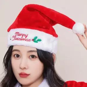 벨벳 자수 크리스마스 파티 모자 2종 디자인 어린이 루돌프 이벤트 소품