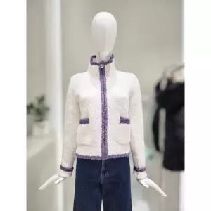 한정수량 듀엘 DEWL 하이넥 배색 집업 가디건 L244KSL031 2850001