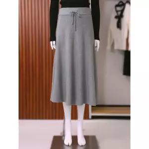 한정수량 르샵 전체밴딩 허리스트링 세로절개 니트 롱 스커트 TQ9KS902 2849949