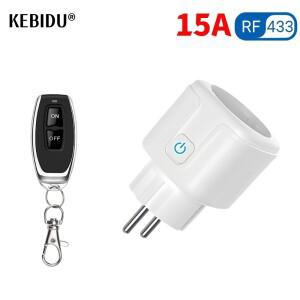 스마트 홈 조명용 무선 리모컨 스위치, EU FR 표준 소켓 전기 플러그 콘센트, AC220V 15A, 433Mhz