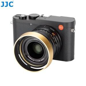 Leica Q3 43 Q2 Q 디지털 카메라 렌즈 용 캡이있는 JJC 금속 후드 블랙 골드는 라운드 커버를 대체합니다.