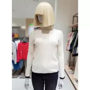 한정수량 베네통 니트 밑단라인배색 골지 하이넥 니트 BAKPA4461A 2847687
