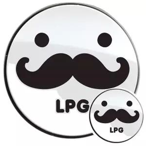 [콩심팥심]수염 LPG 자동차 주유구스티커 블랙