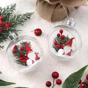 [제이큐]스노우 투명 장식볼 2p(10cm) (산타요정)