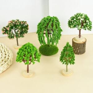 시뮬레이션 미니 트리 모델 녹색 풍경 모래 테이블 DIY 장식 레이아웃 공예