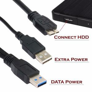 50CM USB 3.0 이중 전원 Y 모양 2 X 유형 a - 마이크로 B 외장형 하드 드라이브용 고속 최대 5Gbps 데이터