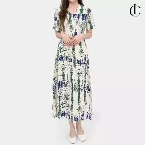 엘케이트 여성 랩원피스 쉬폰 실키 여리여리 반팔 롱 드레스 LCM028