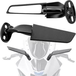 개조된 오토바이 후사경 1쌍 조절 가능한 회전식 사이드 미러 닌자 300 400 650 ZX6R CBR1000RR용 넓은